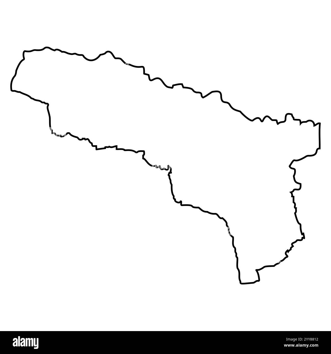 Mappa di profilo dell'Abkhazia, confine geografico dell'Abkhazia forma della mappa Illustrazione Vettoriale