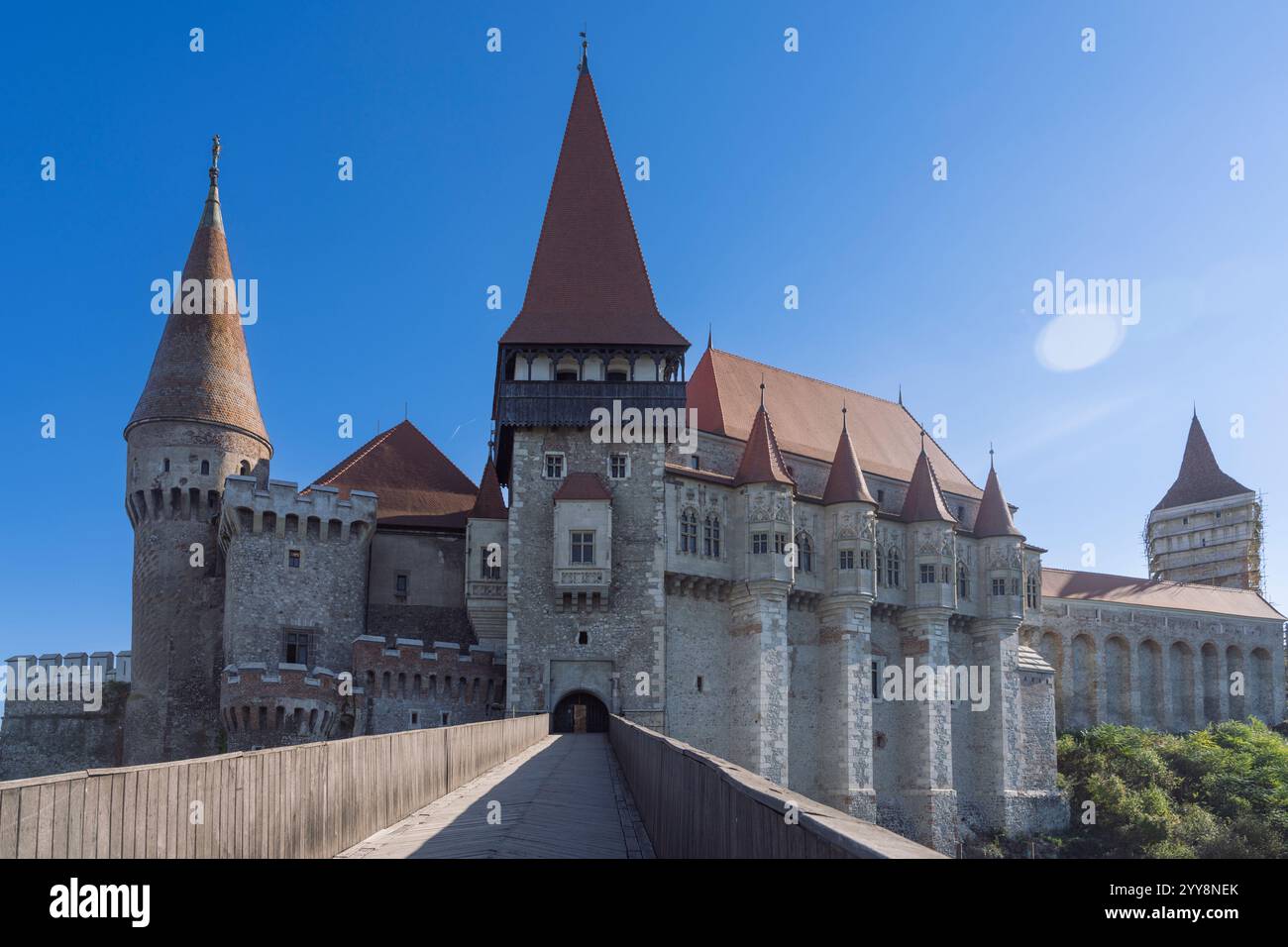 Foto del castello di Corvin, Hunedoara, Romania. Fatto il 16 ottobre 2024. Foto Stock