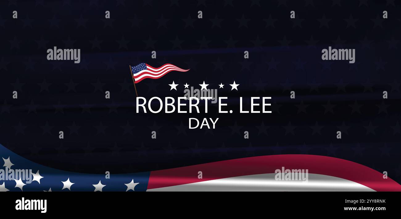 Onorare un generale confederato che celebra il compleanno di Robert e Lees Illustrazione Vettoriale