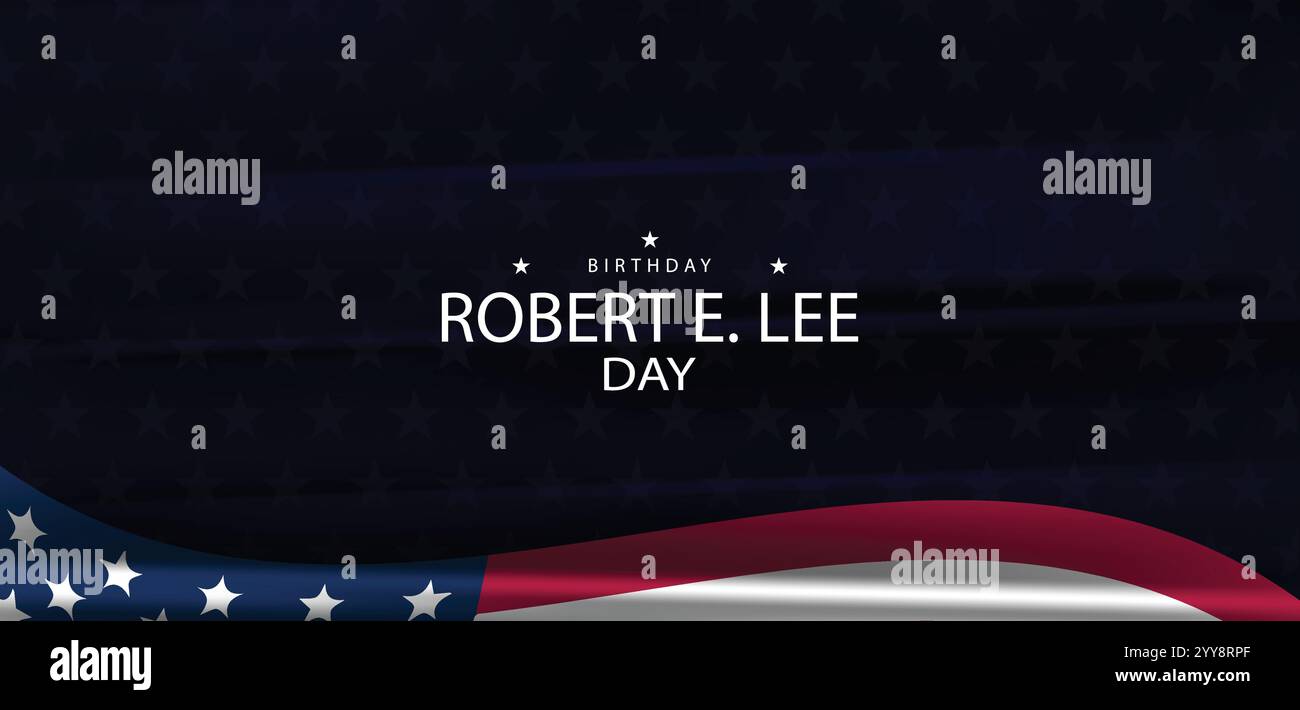 Onorare un generale confederato che celebra il compleanno di Robert e Lees Illustrazione Vettoriale