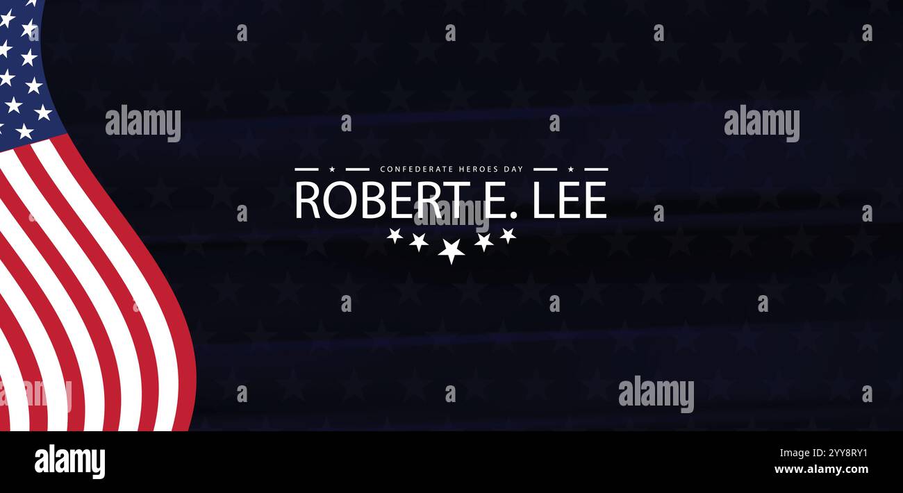 Onorare un generale confederato che celebra il compleanno di Robert e Lees Illustrazione Vettoriale