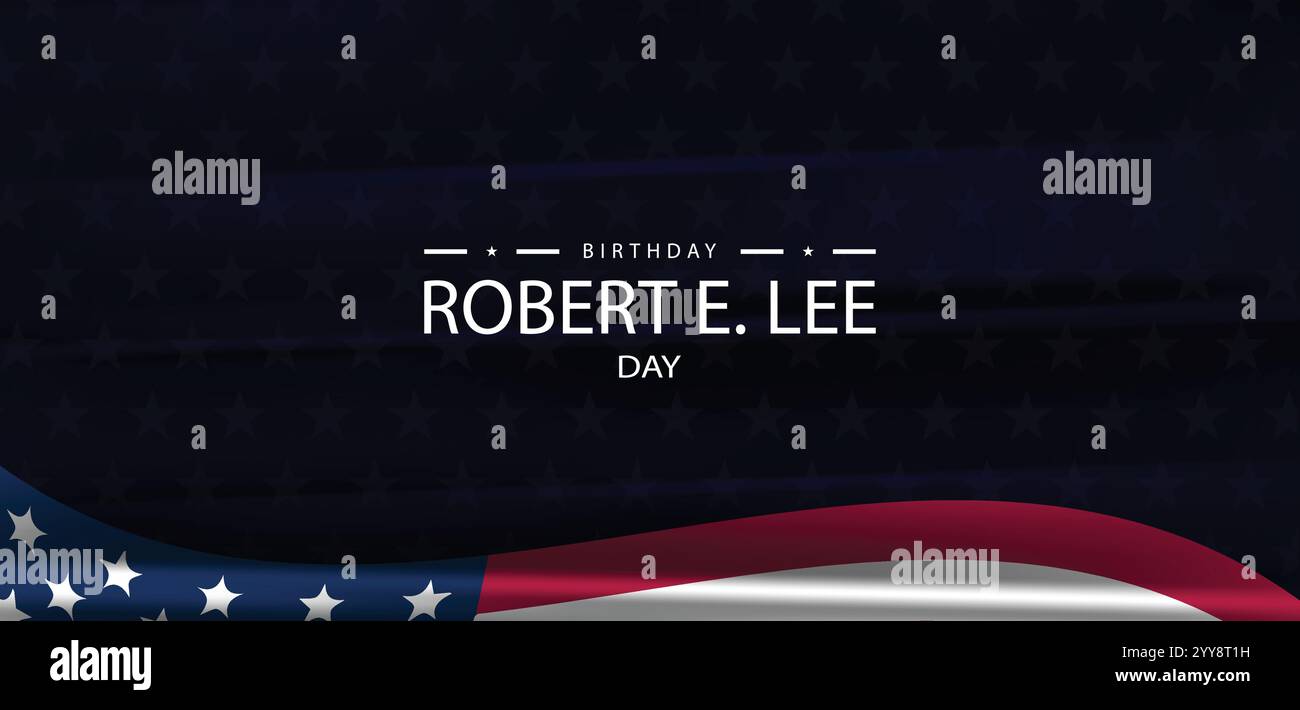 Onorare un generale confederato che celebra il compleanno di Robert e Lees Illustrazione Vettoriale