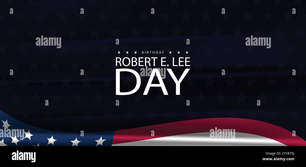 Onorare un generale confederato che celebra il compleanno di Robert e Lees Illustrazione Vettoriale