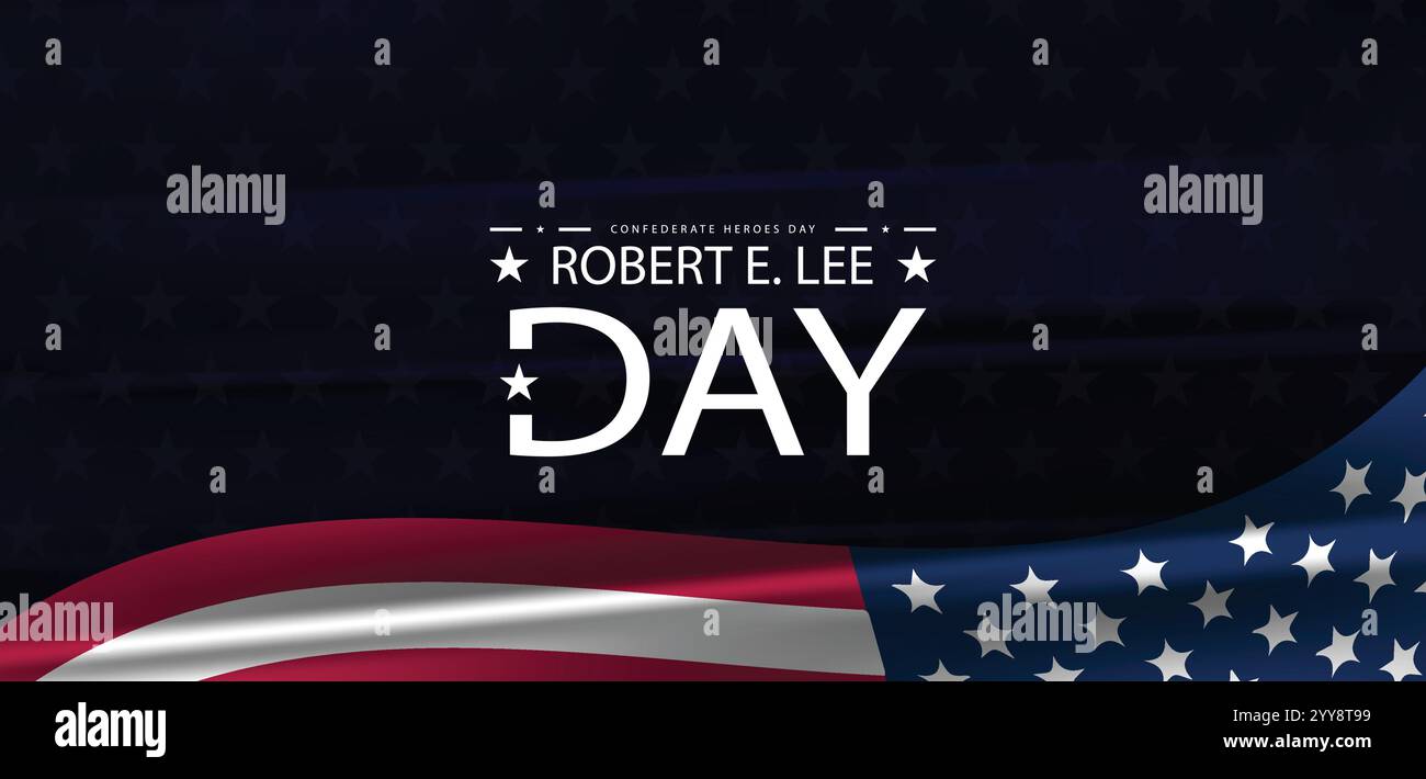 Onorare un generale confederato che celebra il compleanno di Robert e Lees Illustrazione Vettoriale