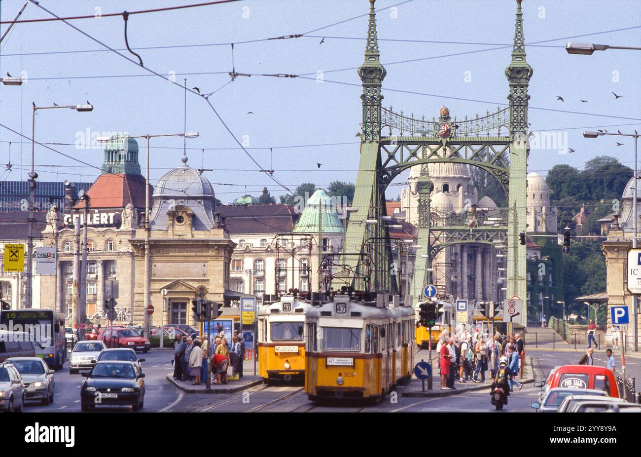 Ungheria, Budapest, il tram è il principale mezzo di trasporto pubblico della città; Foto Stock