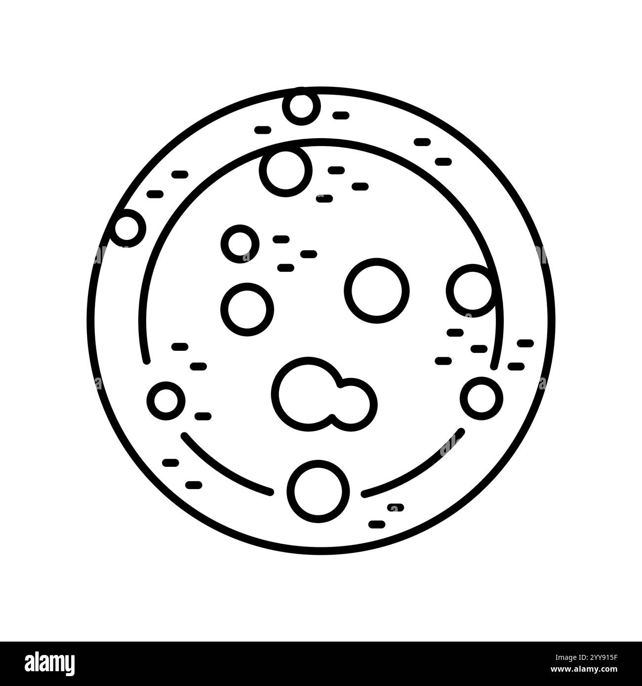 Icona della linea nera delle micro cave. Elemento isolato vettoriale. Traccia modificabile. Illustrazione Vettoriale