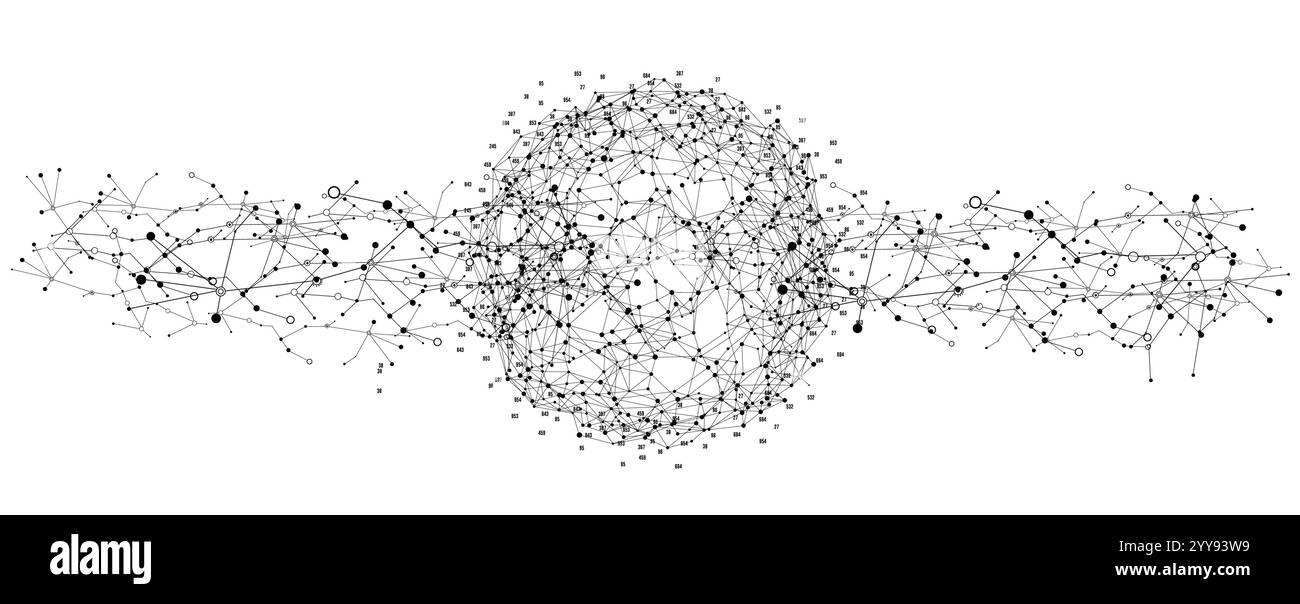 Background tecnologico astratto con effetto plesso. Arte vettoriale. Illustrazione Vettoriale