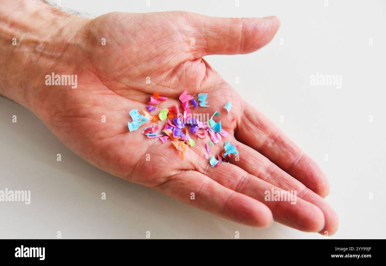Nanoplastica e microplastica Foto Stock