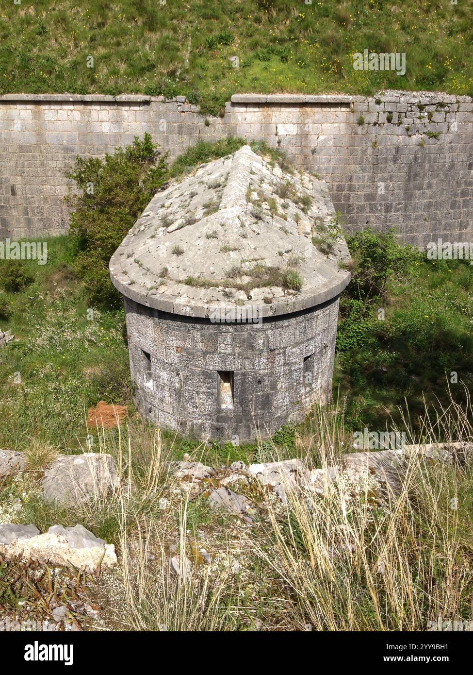 Rovine del forte della Fortezza Gorazda, Montenegro, Balcani dell'Impero austro-ungarico del XIX secolo Foto Stock