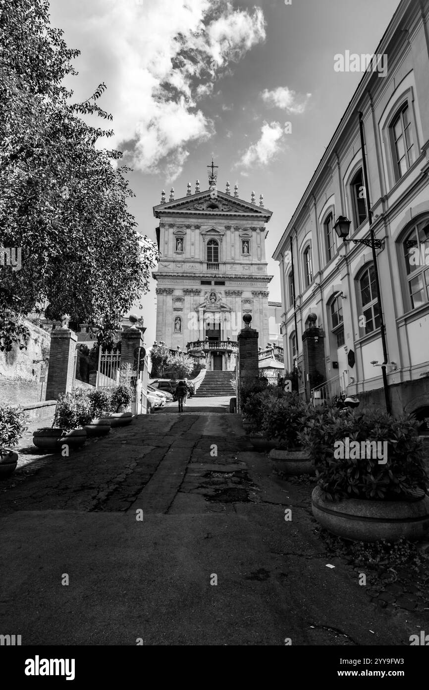 Roma, Italia - APR 2, 2019: La Chiesa dei Santi Domenico e Sisto è una chiesa a Roma, Italia, gestita dall'ordine dei predicatori cattolici Foto Stock