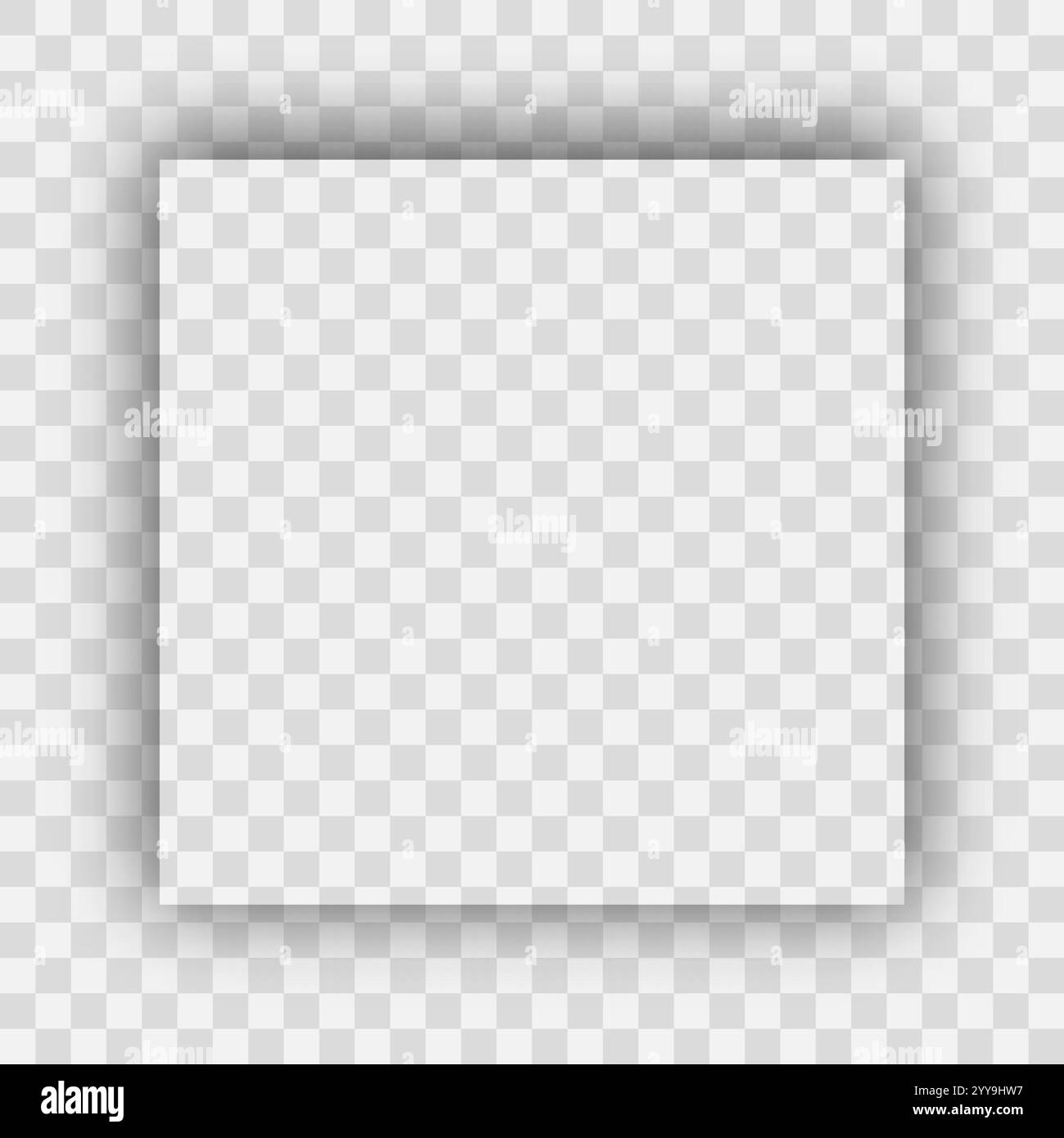 Ombra realistica trasparente scura. Ombra quadrata isolata su sfondo trasparente. Illustrazione vettoriale. Illustrazione Vettoriale