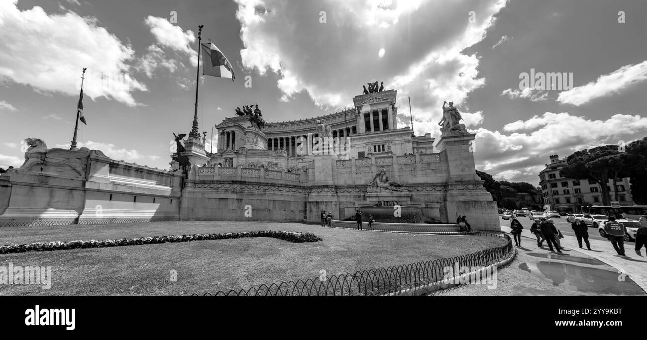 Roma, Italia - 5 aprile 2019: L'altare della Patria. Noto anche come Monumento Nazionale a Vittorio Emanuele II Vittori Foto Stock