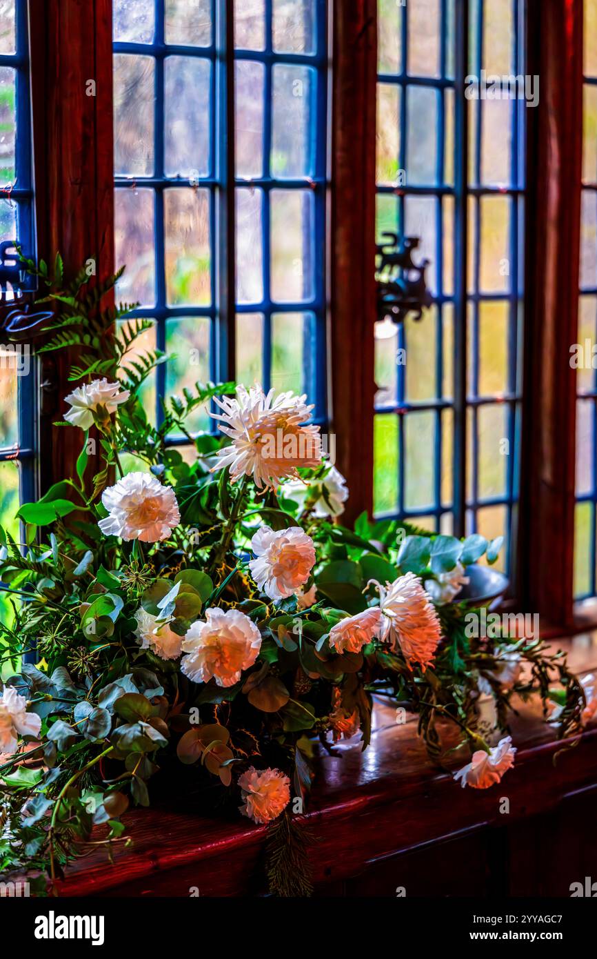 Rose di vetri Vintage in vetro con piombo Foto Stock