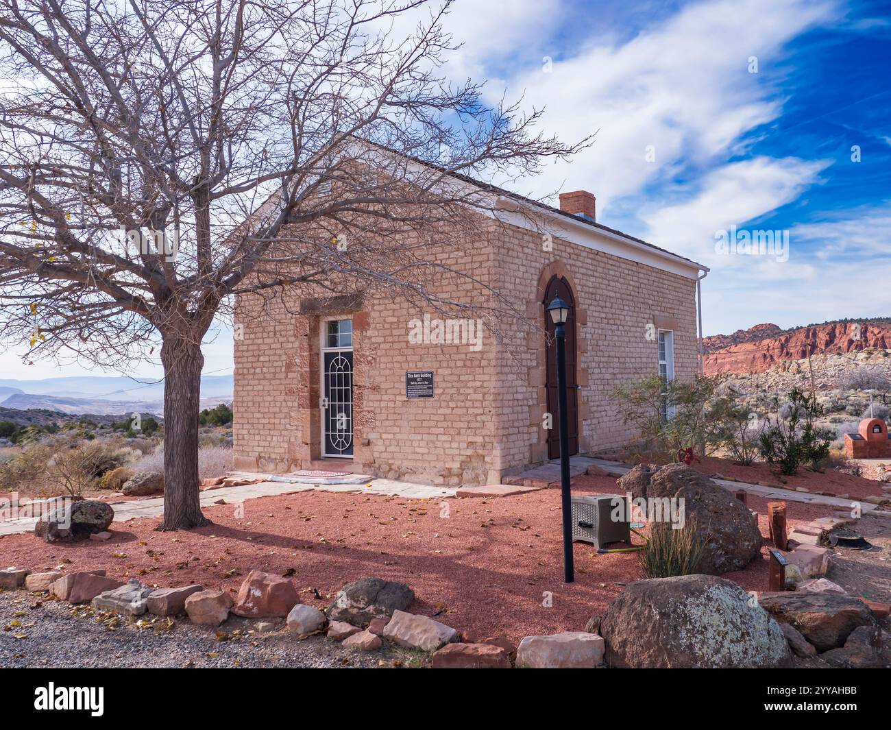 Rice Bank Building, Silver Leaf Mine e città fantasma vicino a St. George, Utah. Foto Stock