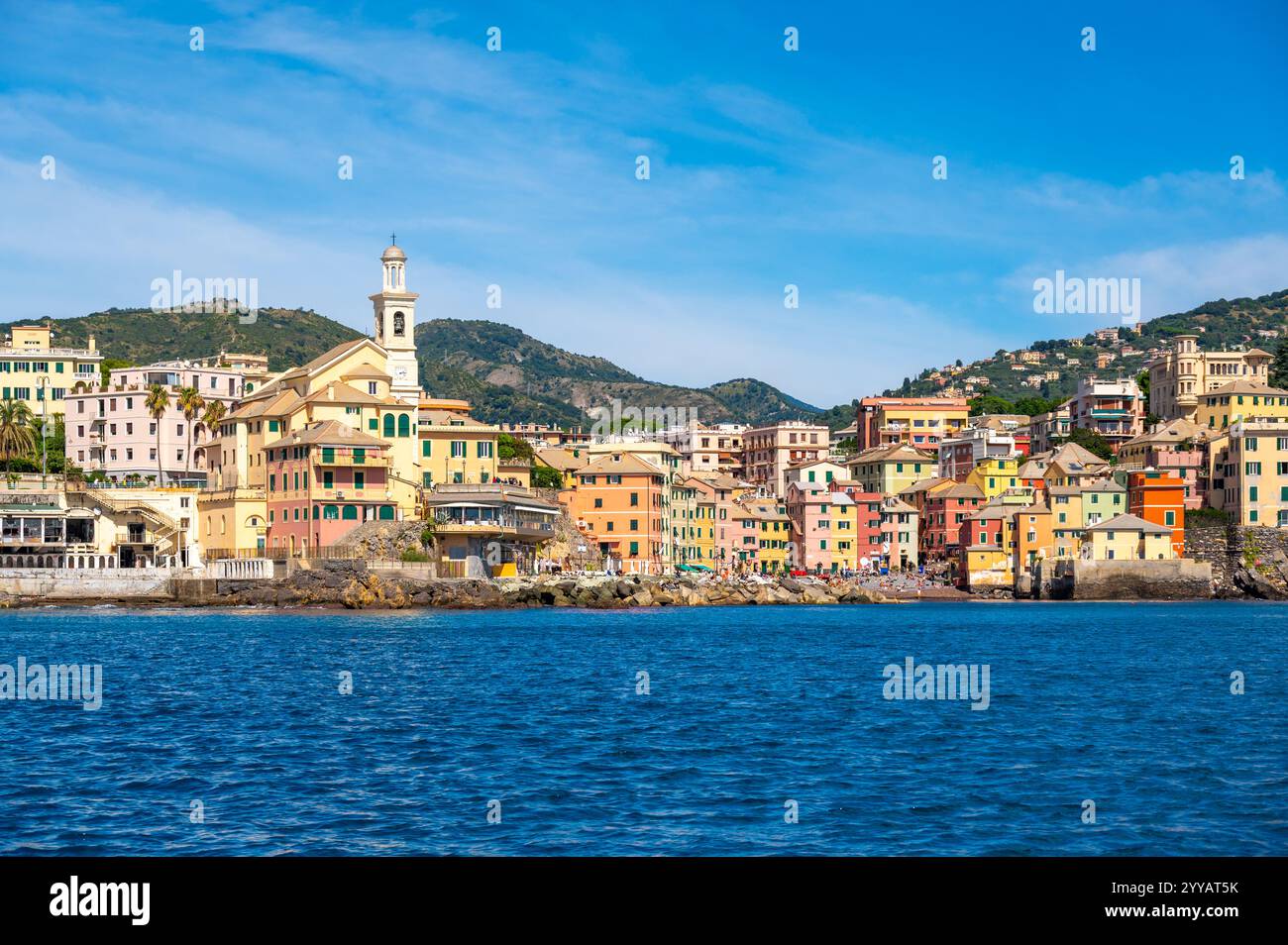 Costa colorata ad Albaro vicino a Genova Foto Stock