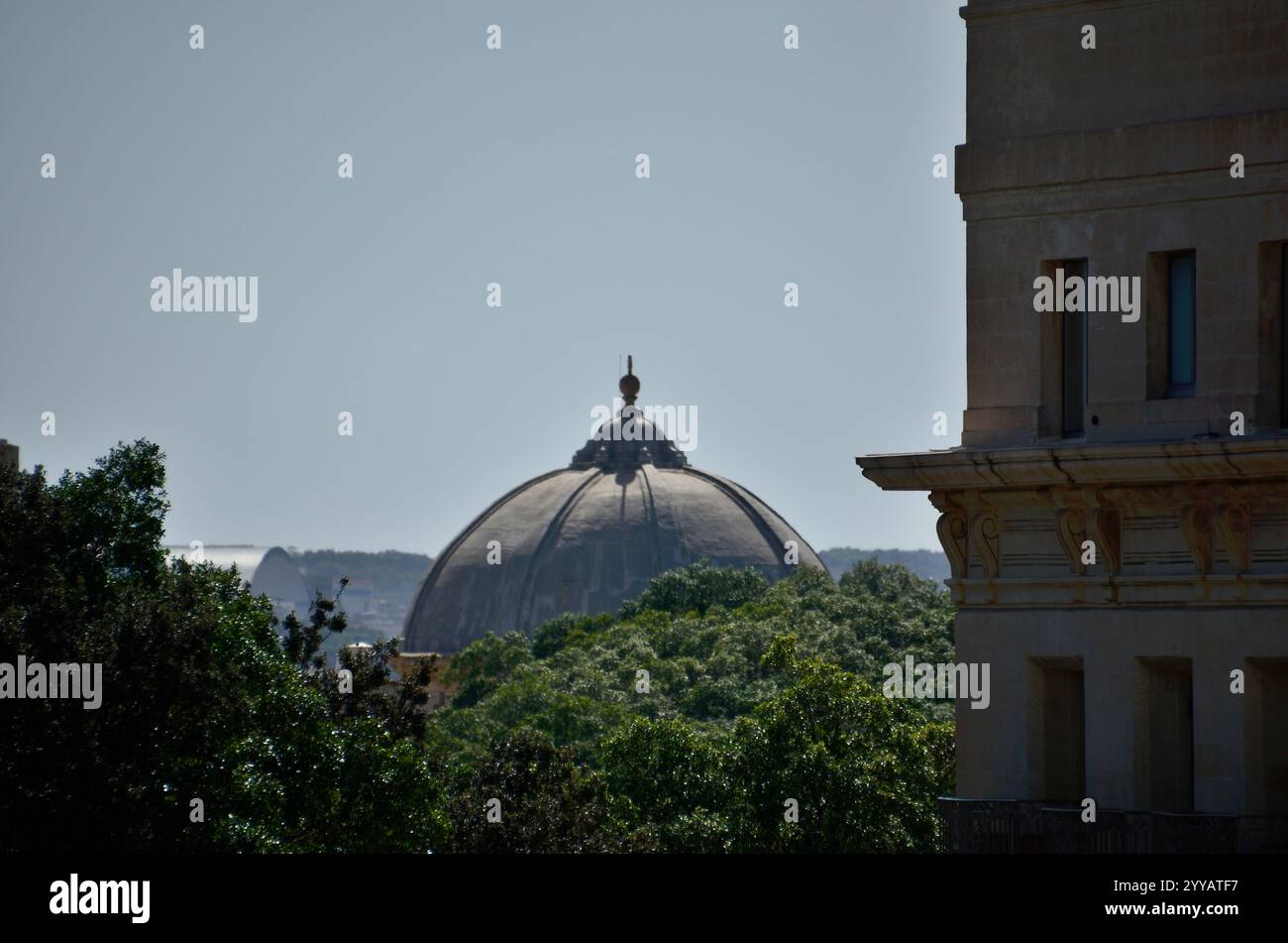 Sarria Church, Floriana view from St. John Bastion, Valletta, Malta, Europe Foto Stock