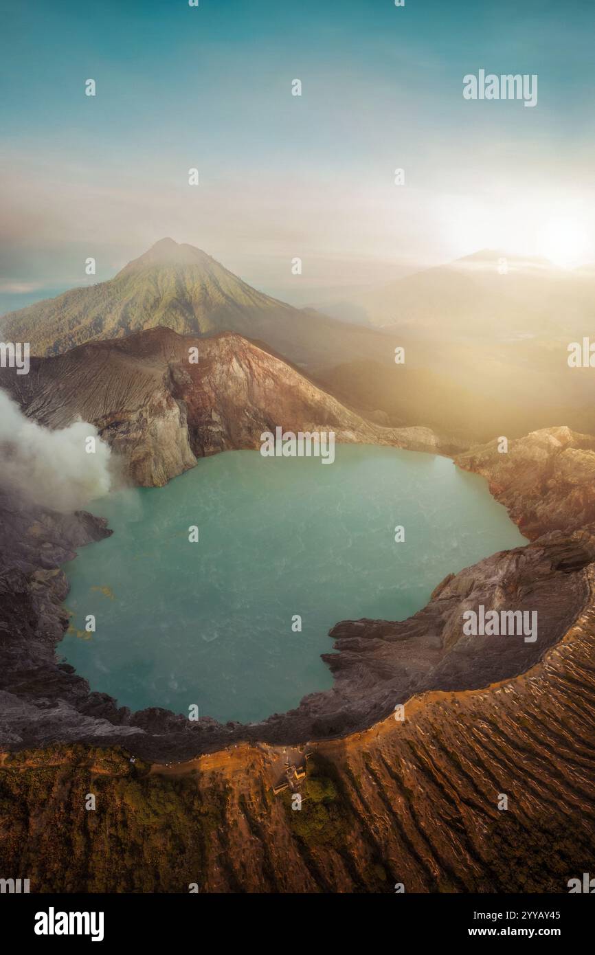 Vulcano Monte Ijen a Giava in Indonesia Foto Stock