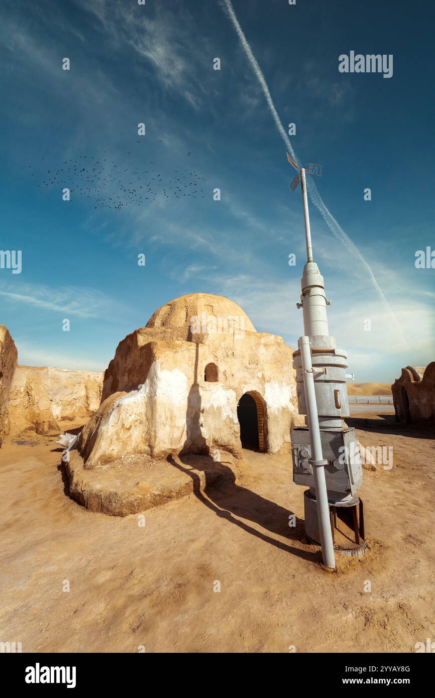 MOS Espa Star Wars, location delle riprese in Tunisia, gennaio 2023 Foto Stock