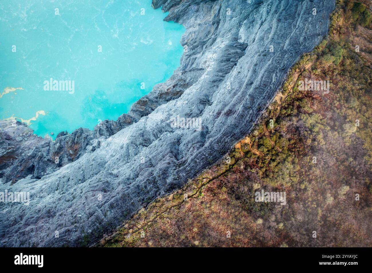 Vulcano Monte Ijen a Giava in Indonesia Foto Stock