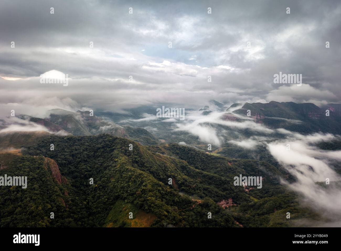 Montagne al mattino nella foresta pluviale amazzonica Bolivia Foto Stock