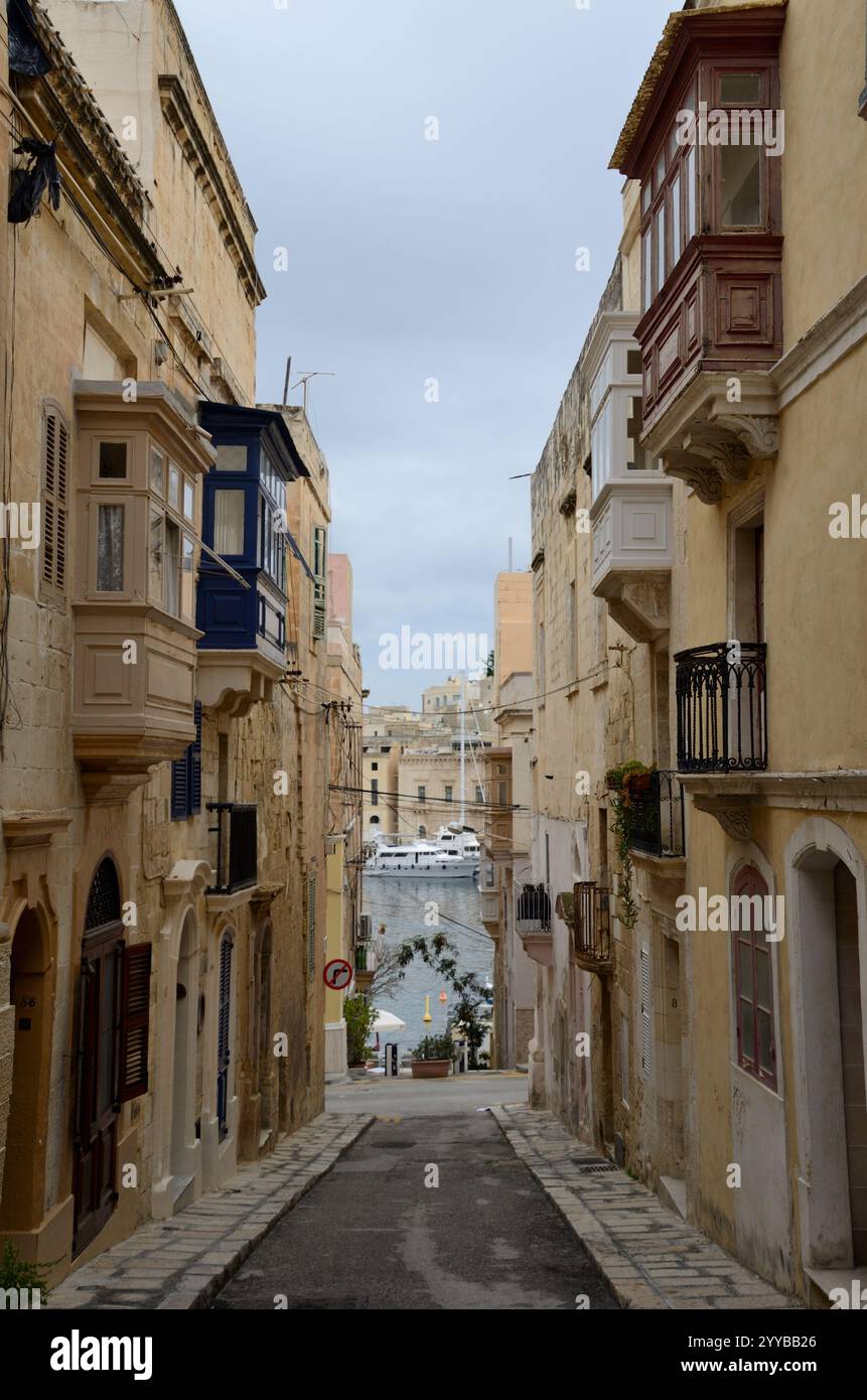 triq San Pietru U San Pawl, Senglea-L-Isla, Malta, Europa Foto Stock