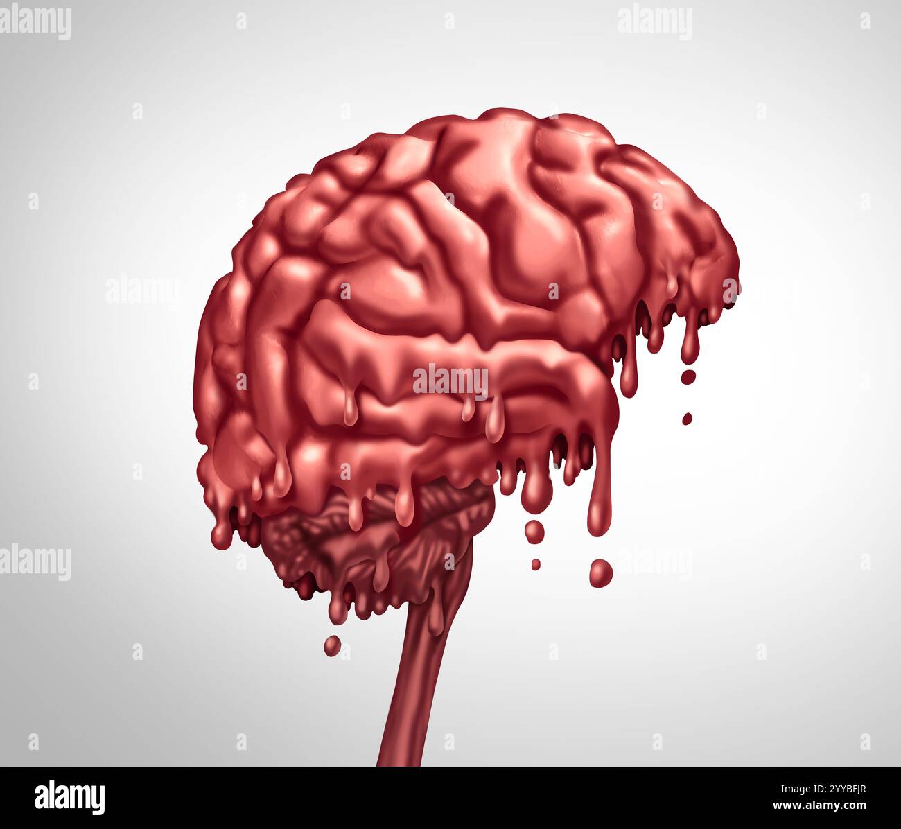 Brain Rot come mente umana declina la capacità mentale o intellettuale a causa del consumo eccessivo di contenuti online di qualità scadente da piattaforme di social media Foto Stock Brain Rot come mente umana declina la capacità mentale o intellettuale a causa del consumo eccessivo di contenuti online di qualità scadente da piattaforme di social media Foto Stock