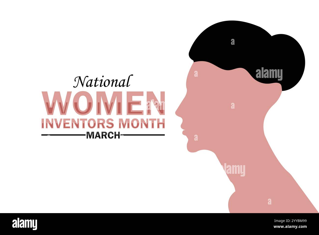 National Women Inventors Month. Marzo. Concetto di vacanza. Modello per sfondo, banner, scheda, poster con iscrizione di testo. Illustrazione vettoriale Illustrazione Vettoriale