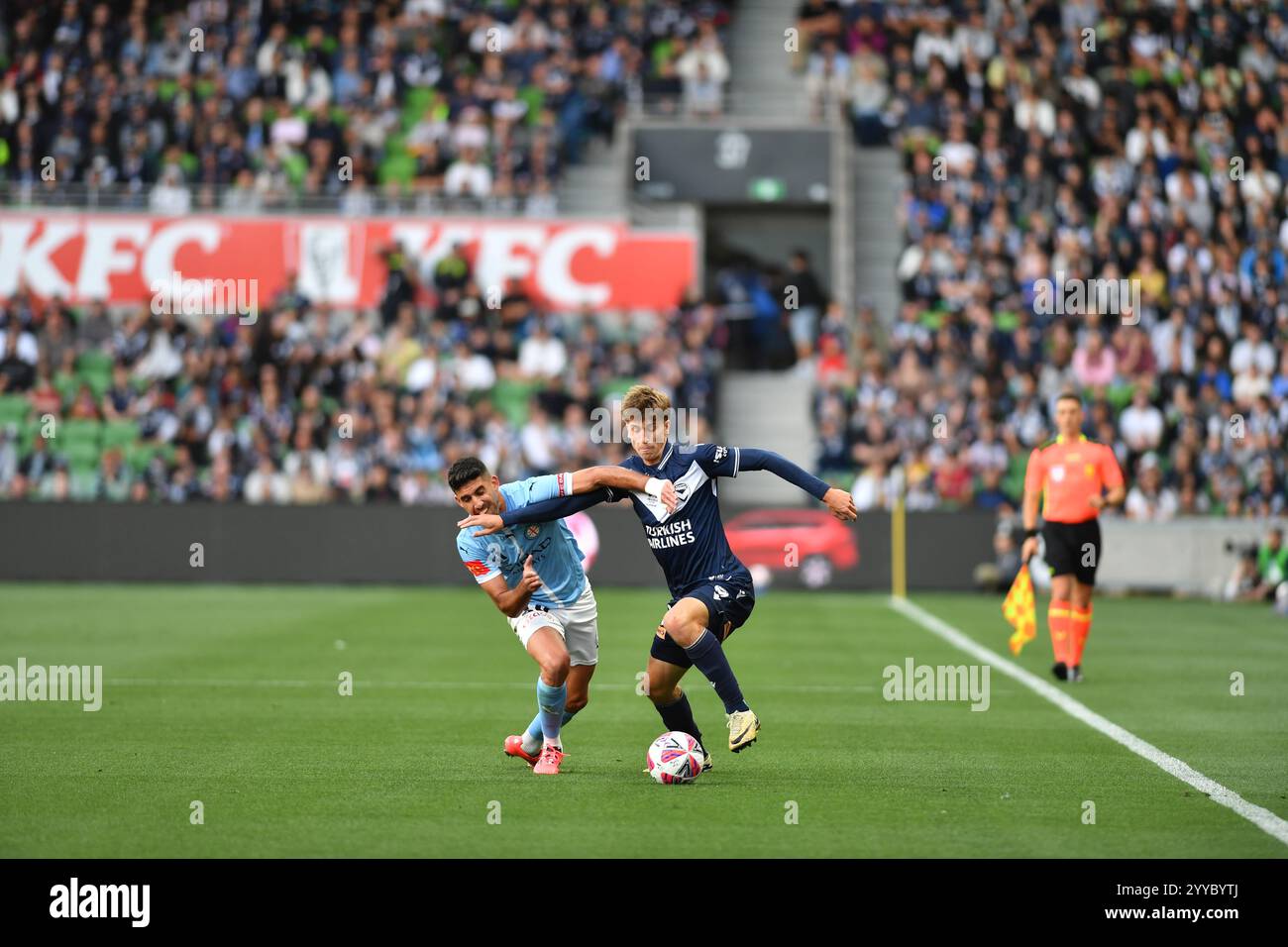MELBOURNE, AUSTRALIA. 21 dicembre 2024. ISUZU A League Round 9, Melbourne Victory vs Melbourne City da AAMI Park, Melbourne, Australia. Crediti: Karl Phillipson / Alamy Live News Foto Stock