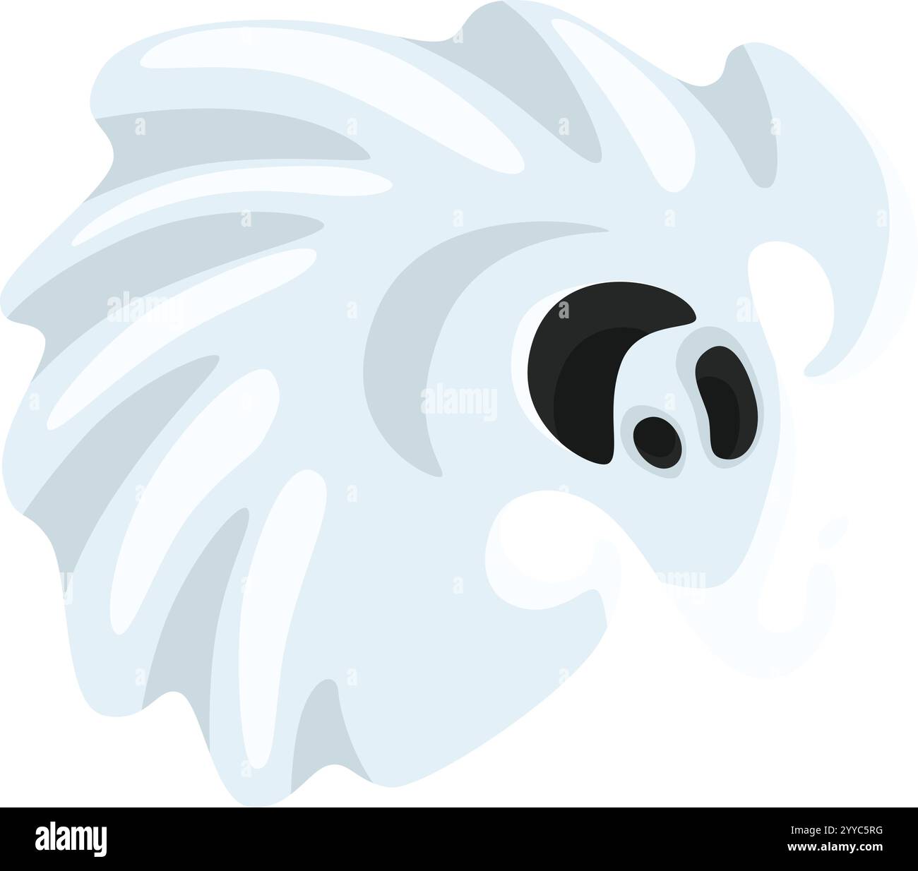 Fantasma di Halloween che galleggia con un'espressione divertente, ideale per progetti spaventosi e giocosi legati a festeggiamenti di halloween, feste in costume, infestati dai fantasmi Illustrazione Vettoriale