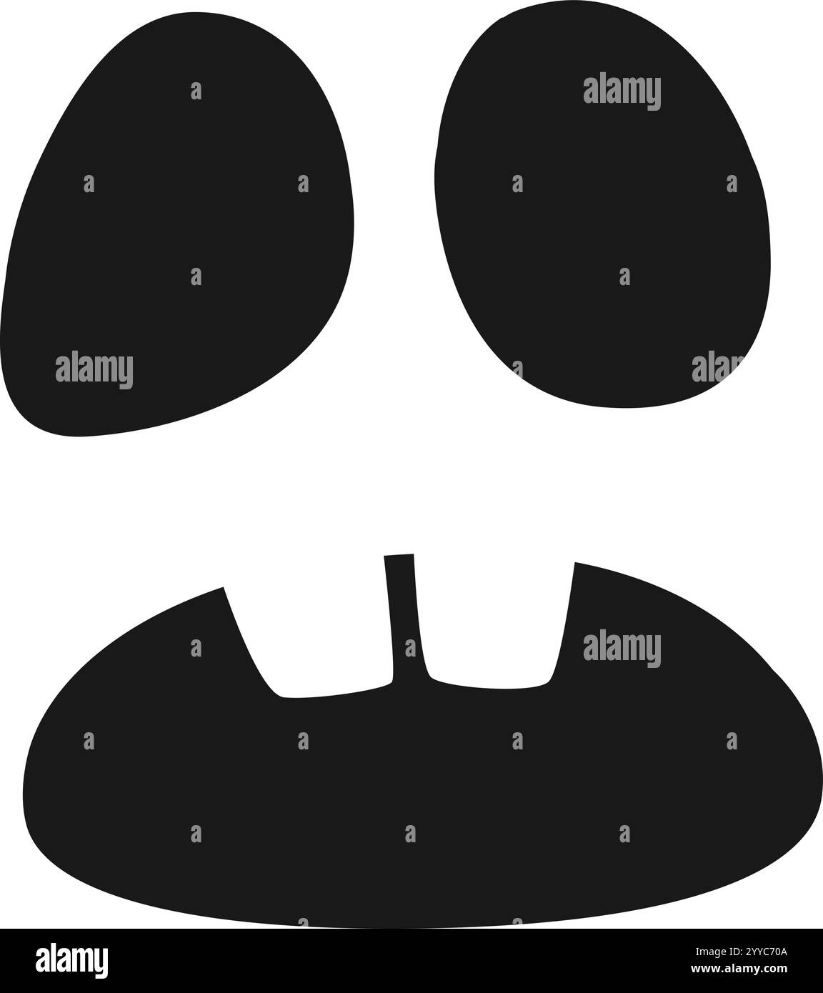 Illustrazione vettoriale in bianco e nero con un volto di zucca di Halloween che esprime emozioni negative, ideale per migliorare i disegni spettrali e festivi Illustrazione Vettoriale