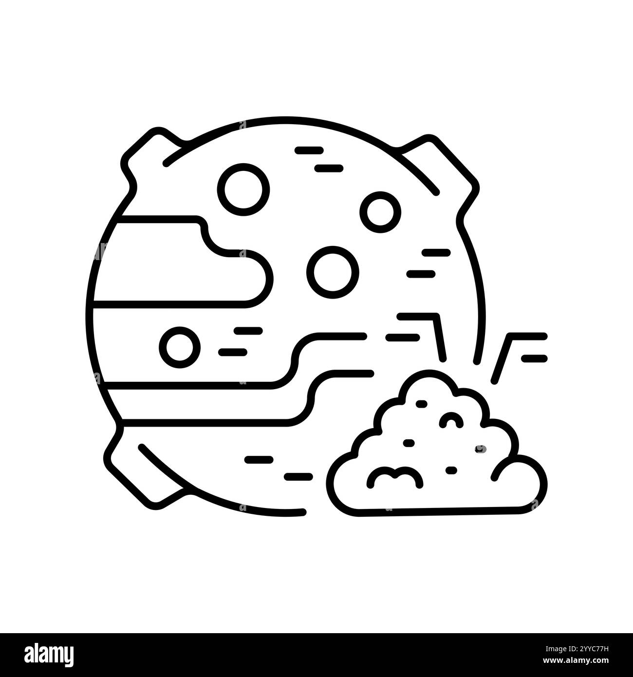 Icona della linea nera della regolazione spaziale. Elemento isolato vettoriale. Traccia modificabile. Illustrazione Vettoriale