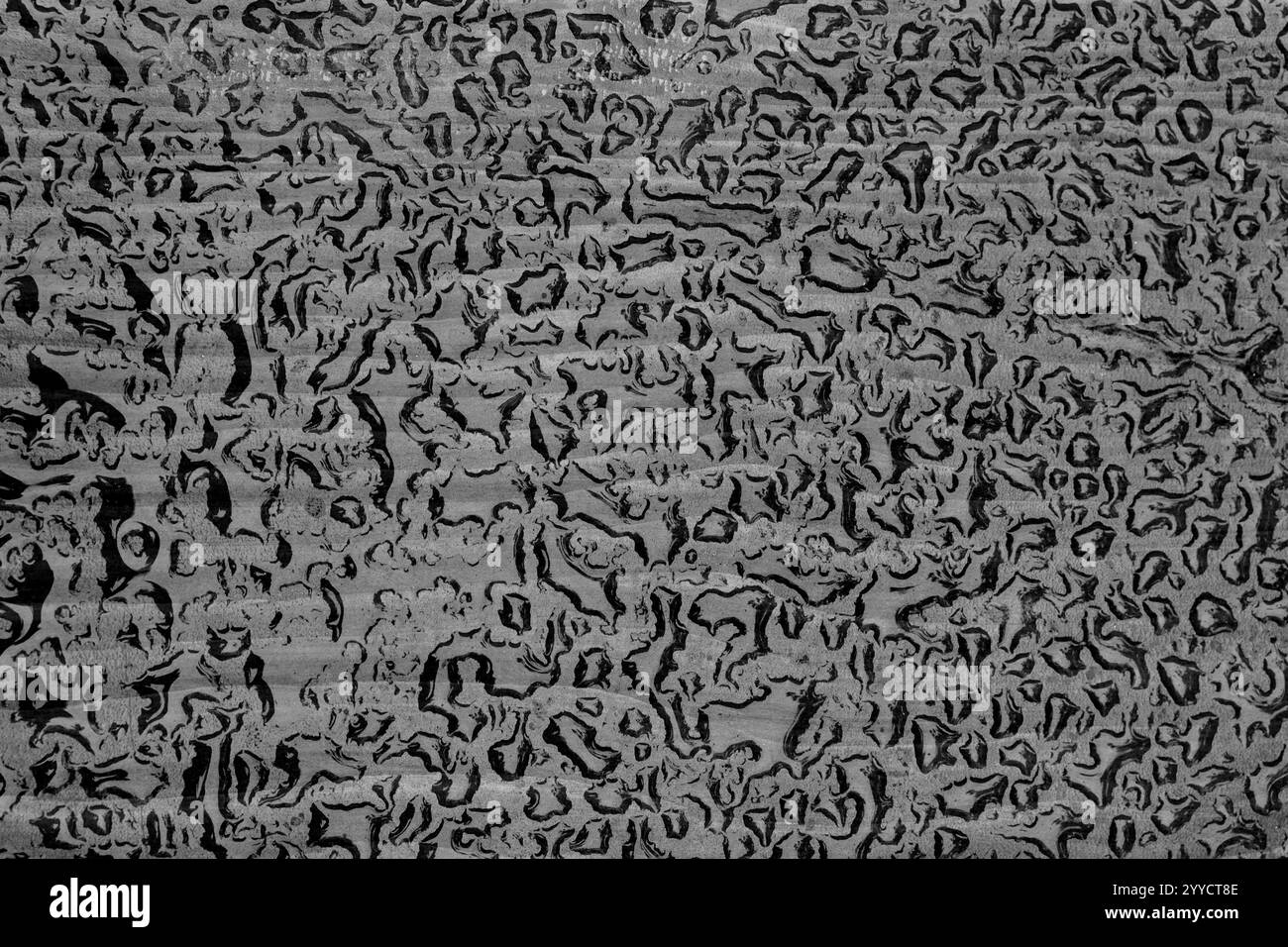 Raindrop Traces: Minimalismo astratto su superficie in legno Foto Stock