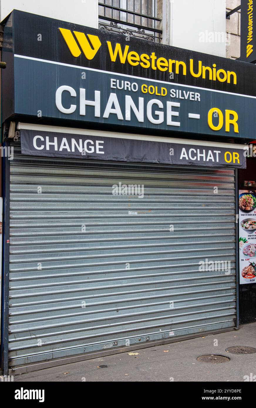 Non è così il punto vendita ufficiale Western Union nel centro di Parigi, Francia Foto Stock