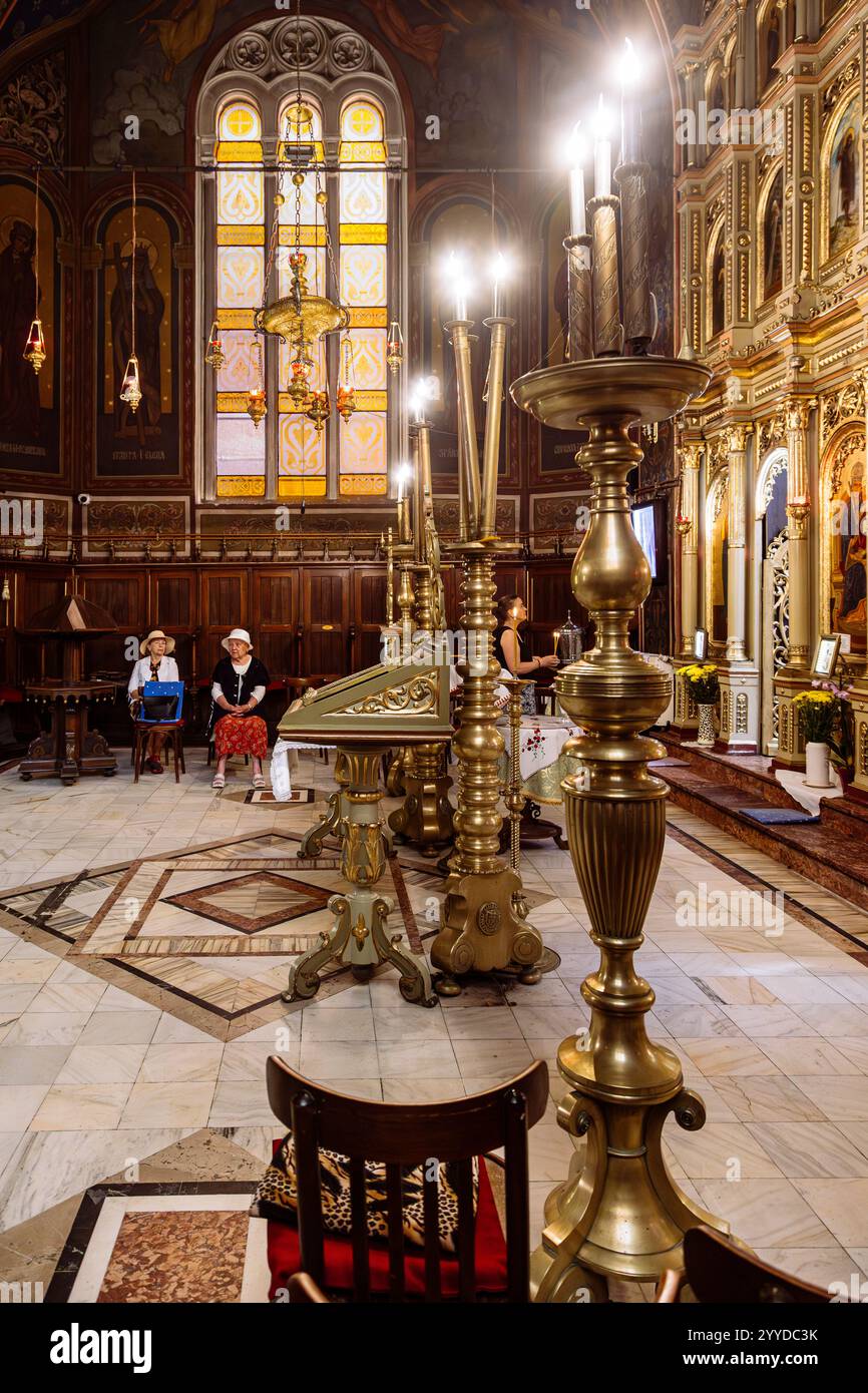 BRASOV (ROMANIA) - Dormizione della Chiesa madre di Dio, interno Foto Stock