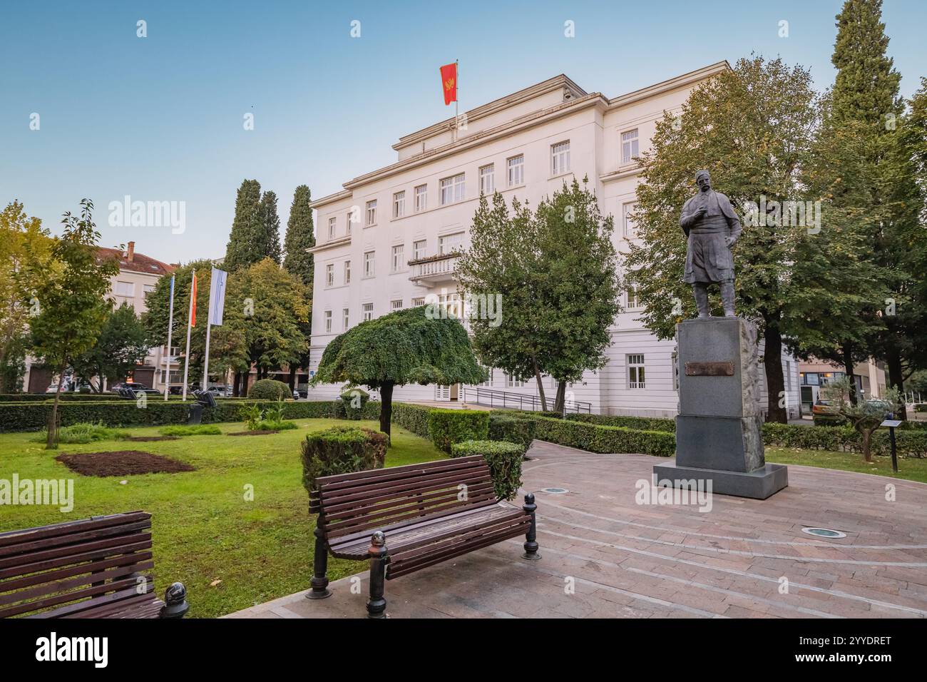 22 ottobre 2024, Podgorica, Montenegro: Assemblea municipale dell'edificio di Podgorica, una struttura iconica nel centro della città. Foto Stock
