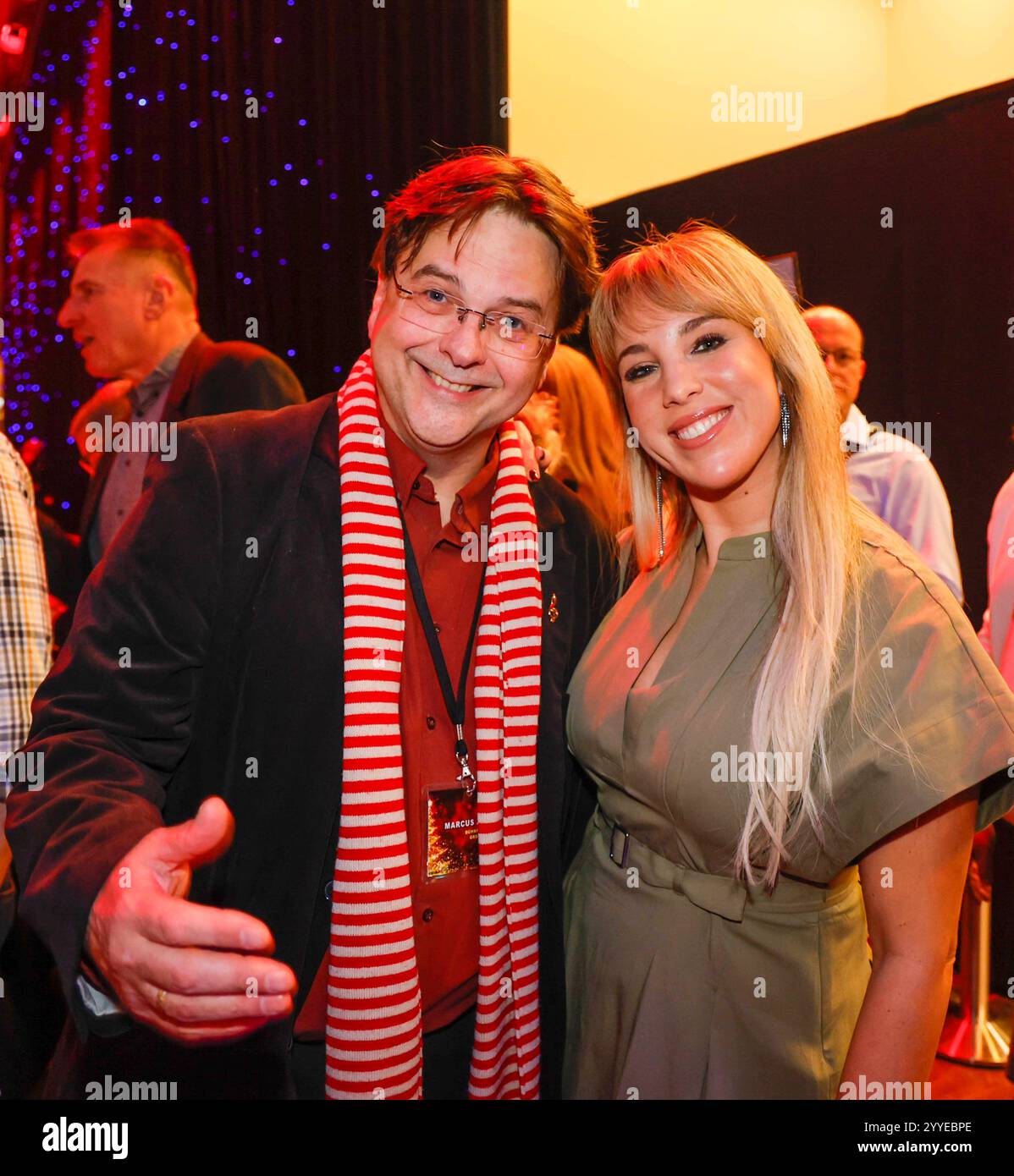 Marcus Zander, Annemarie Eilfeld bei Frank Zanders 30. Weihnachtsfeier für Obdachlose 2024 m Estrel Convention Center. Foto Stock
