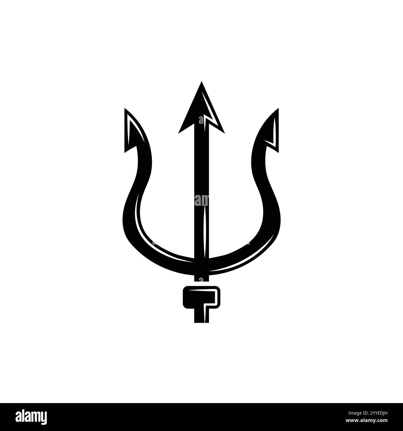 Il logo tridente Modello icona vettore illustration design Illustrazione Vettoriale