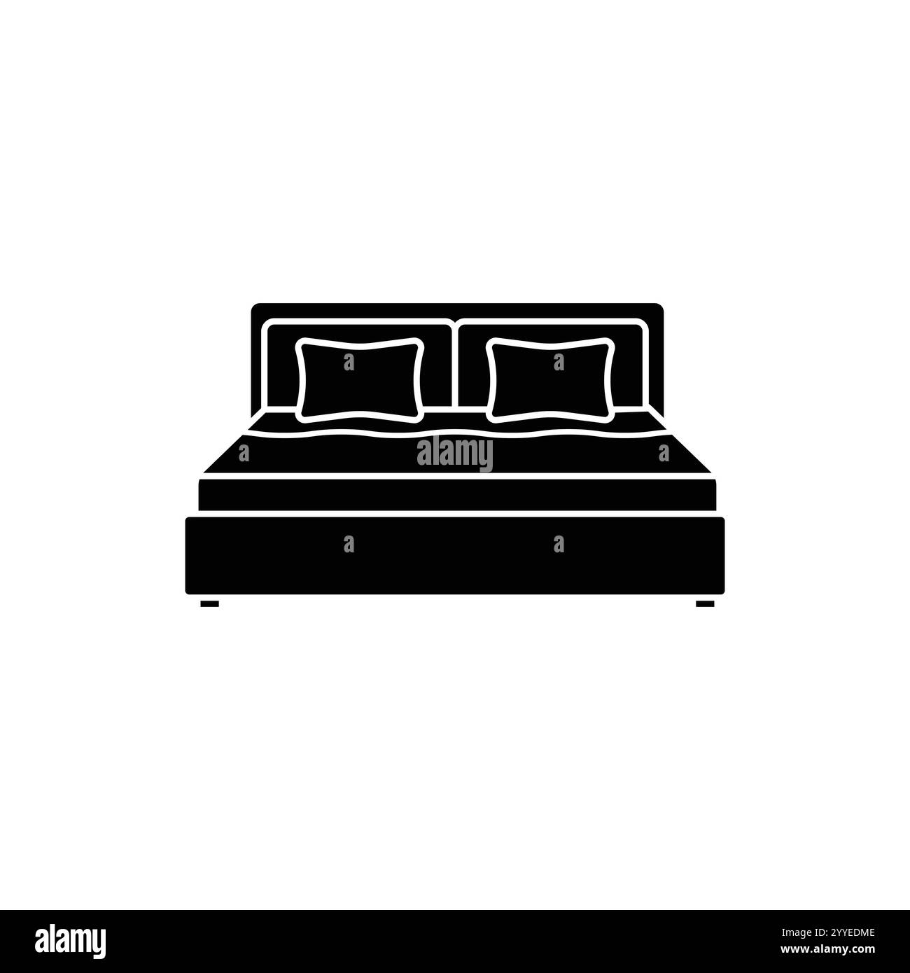 Icona vettore piano letto doppio Illustrazione Vettoriale