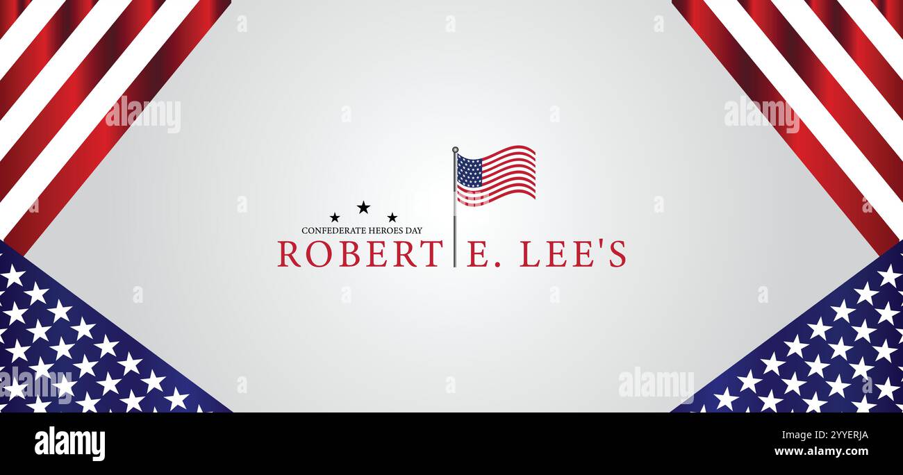 Onorare un generale confederato che celebra il compleanno di Robert e Lees Illustrazione Vettoriale