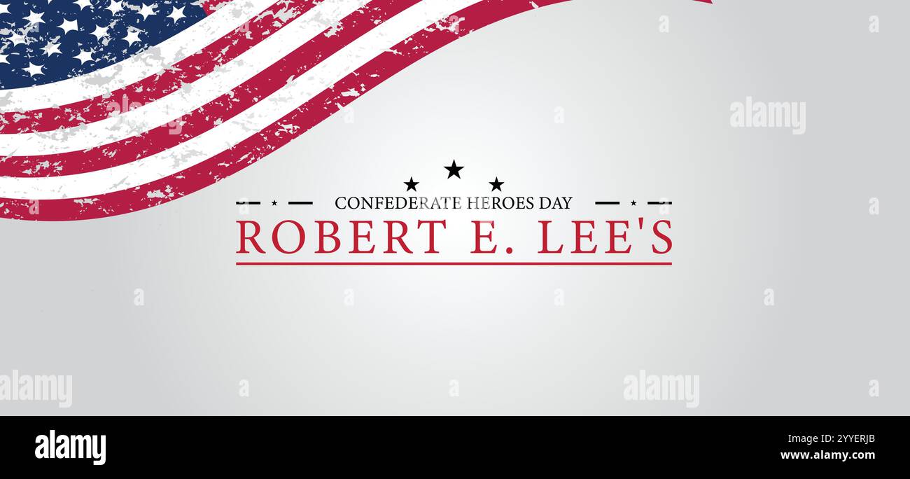 Onorare un generale confederato che celebra il compleanno di Robert e Lees Illustrazione Vettoriale