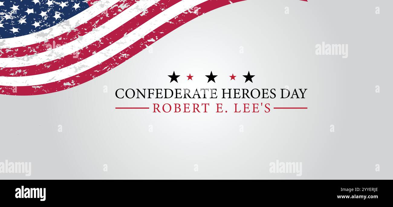 Onorare un generale confederato che celebra il compleanno di Robert e Lees Illustrazione Vettoriale