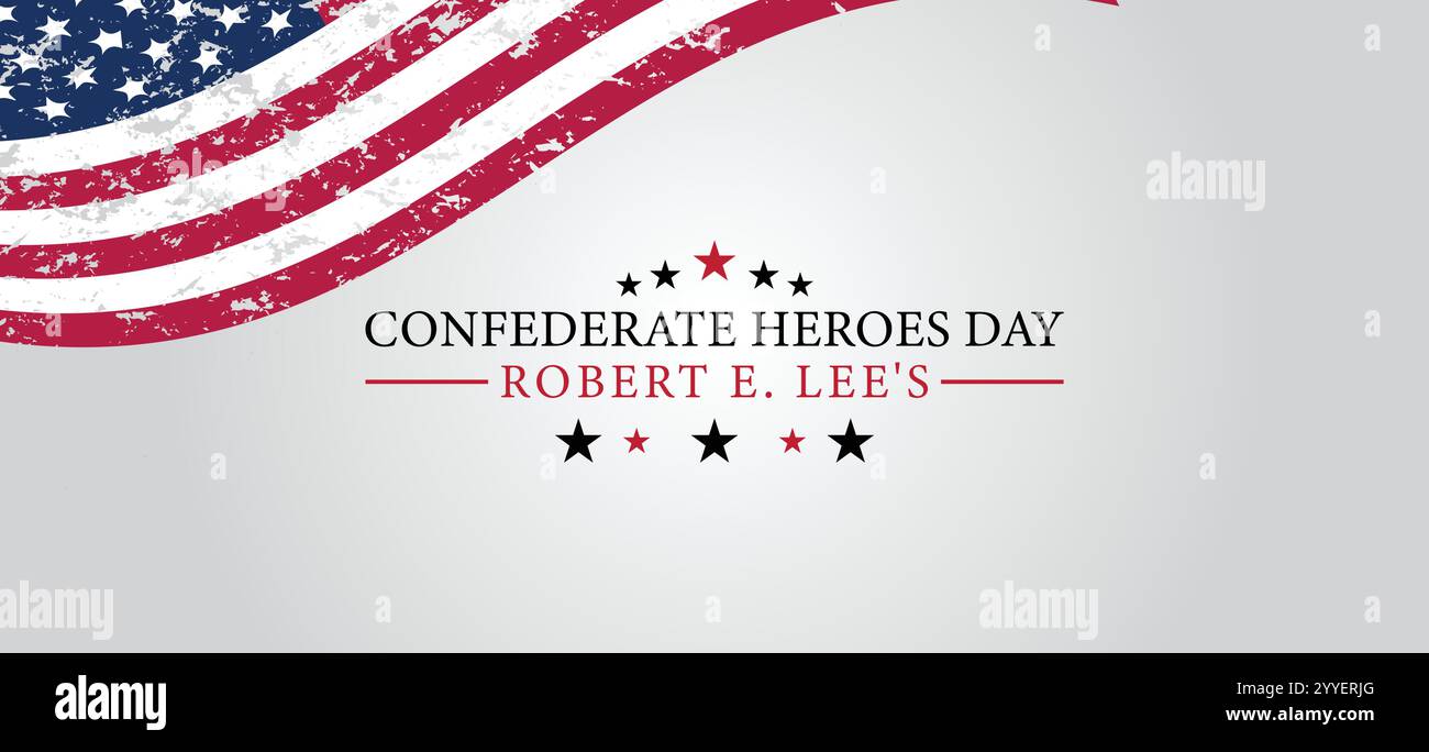 Onorare un generale confederato che celebra il compleanno di Robert e Lees Illustrazione Vettoriale