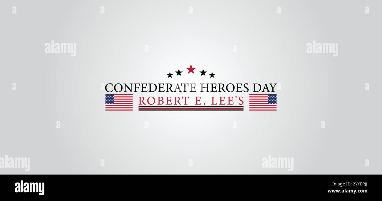Onorare un generale confederato che celebra il compleanno di Robert e Lees Illustrazione Vettoriale