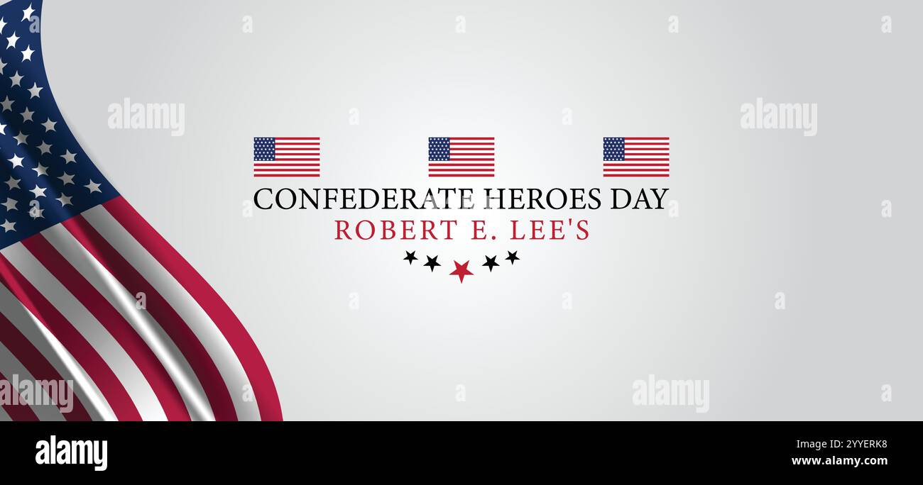 Onorare un generale confederato che celebra il compleanno di Robert e Lees Illustrazione Vettoriale