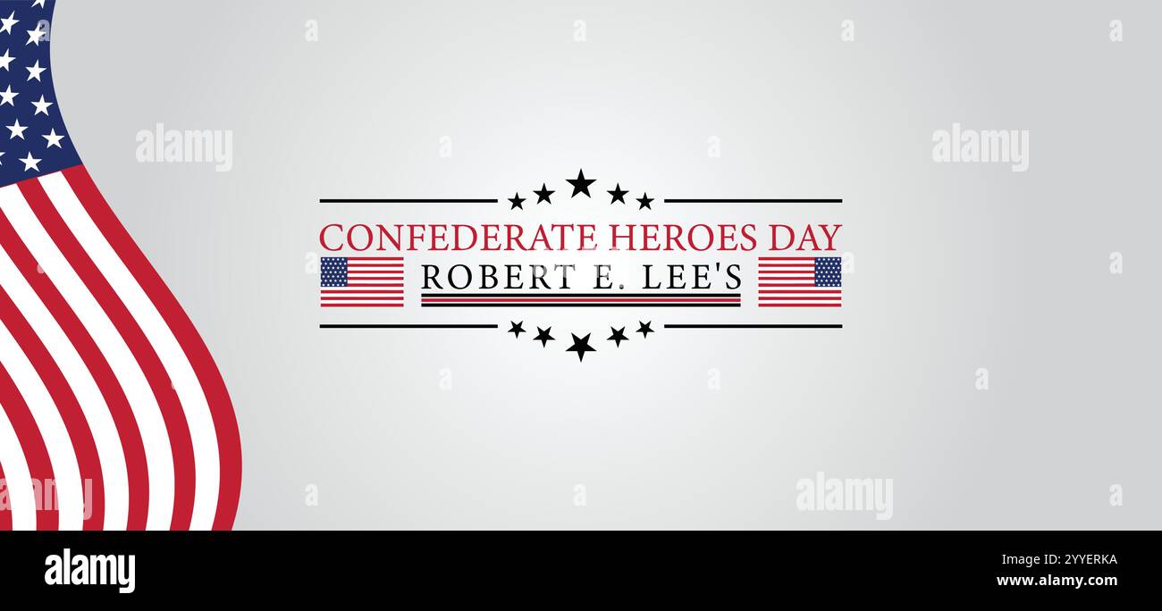 Onorare un generale confederato che celebra il compleanno di Robert e Lees Illustrazione Vettoriale