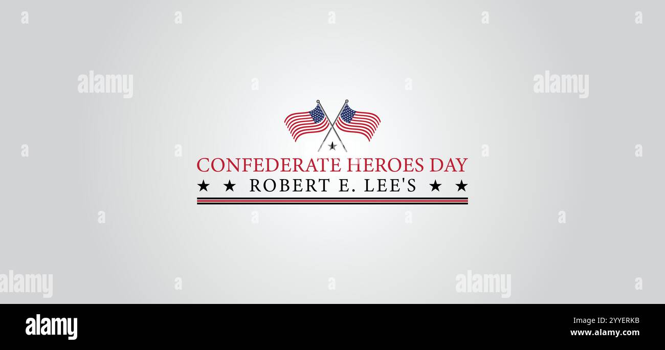 Onorare un generale confederato che celebra il compleanno di Robert e Lees Illustrazione Vettoriale