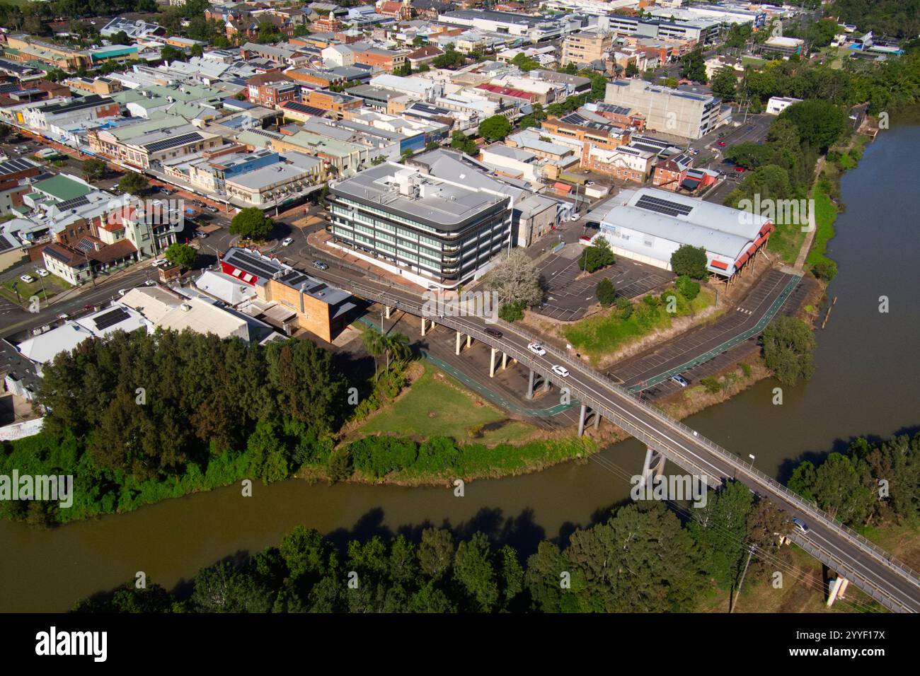 Panorama aereo di Lismore Northern Rivers New South Wales Australia Foto Stock