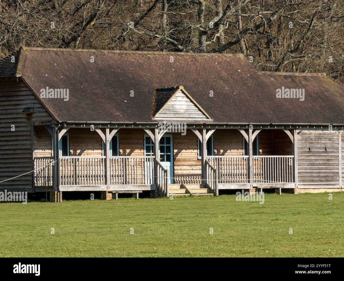 Armadillos Cricket Club Pavilion, Sheffield Park Gardens, East Sussex, Inghilterra, Regno Unito Foto Stock