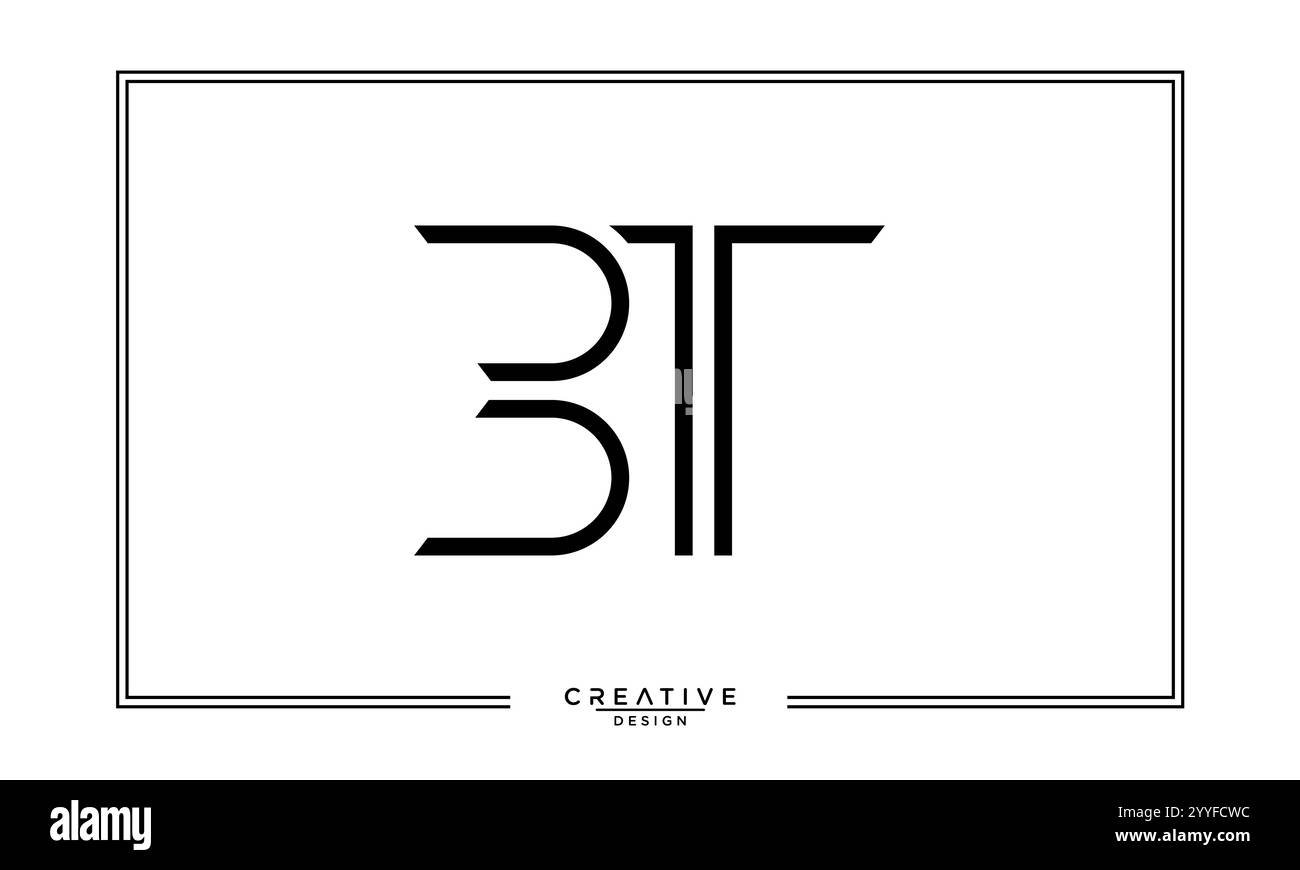 Monogramma con logo TB, BT, T, B, lettere astratte Illustrazione Vettoriale
