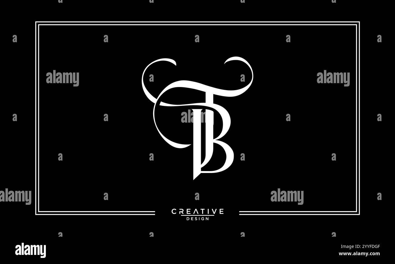 Monogramma con logo TB, BT, T, B, lettere astratte Illustrazione Vettoriale